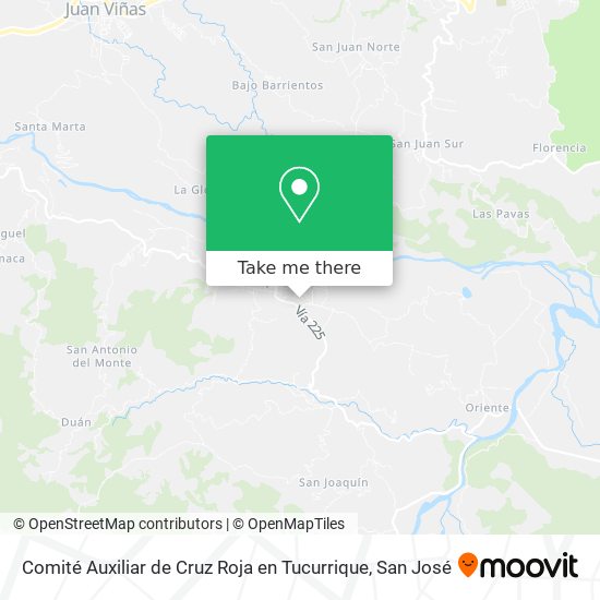 Mapa de Comité Auxiliar de Cruz Roja en Tucurrique