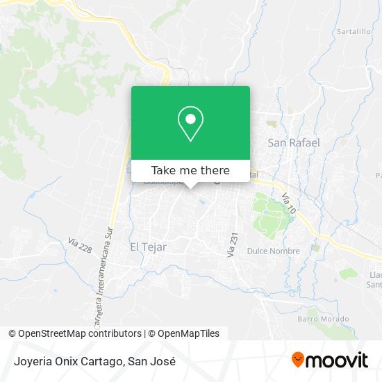 Mapa de Joyeria Onix Cartago