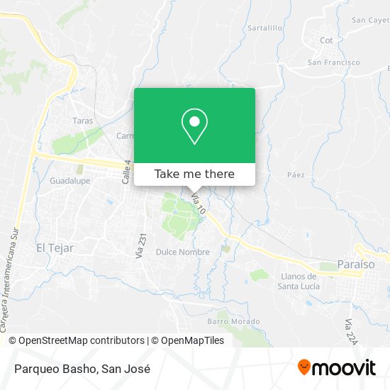 Parqueo Basho map