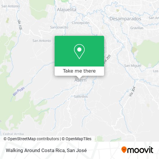 Walking Around Costa Rica map