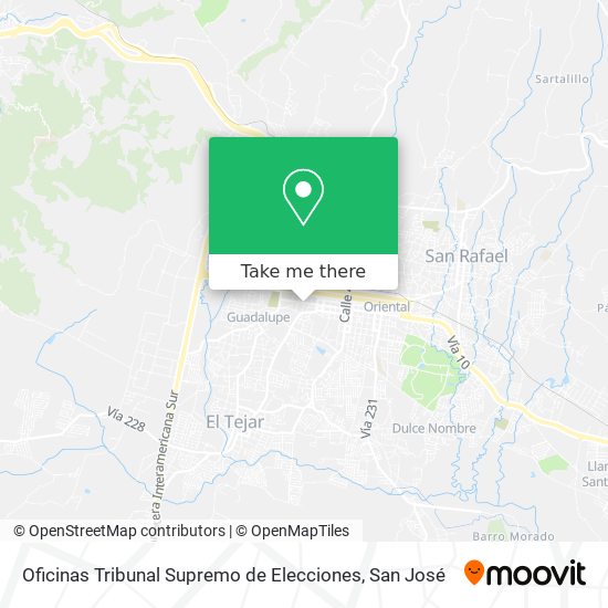 Oficinas Tribunal Supremo de Elecciones map