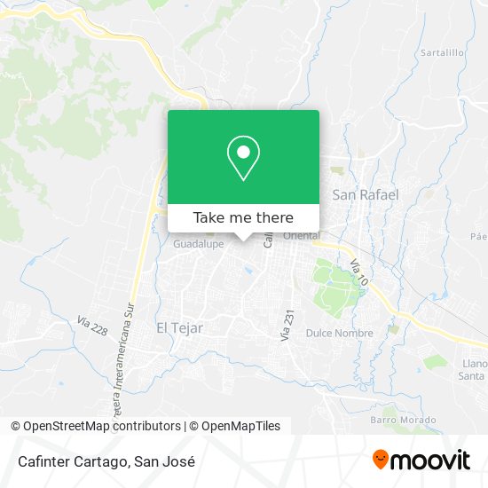 Mapa de Cafinter Cartago
