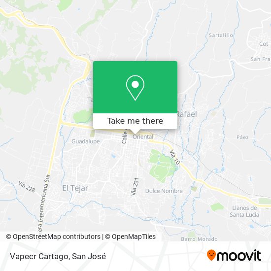 Vapecr Cartago map