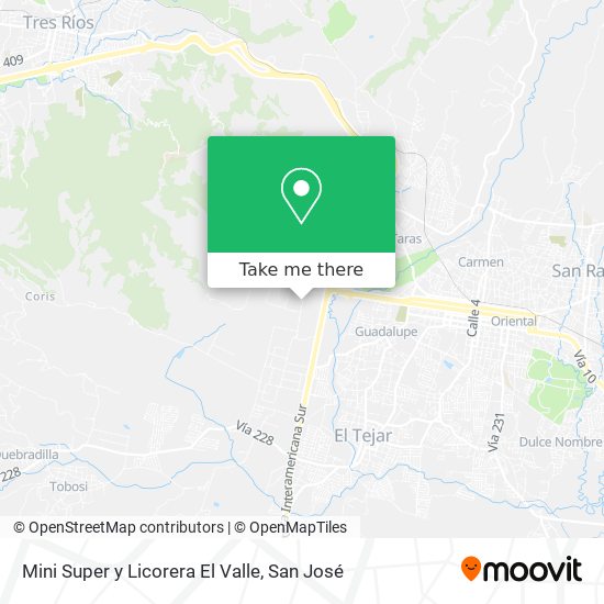 Mapa de Mini Super y Licorera El Valle