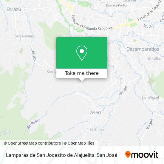 Lamparas de San Jocesito de Alajuelita map