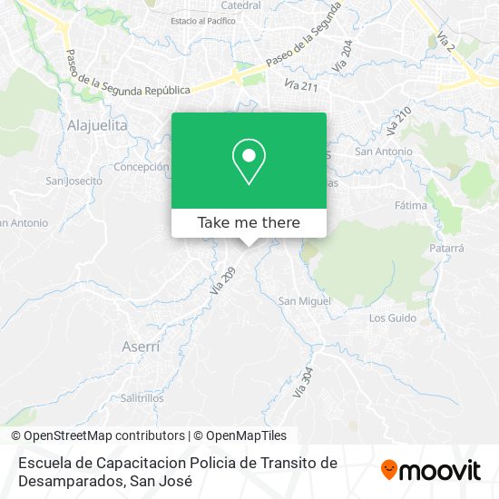 Escuela de Capacitacion Policia de Transito de Desamparados map