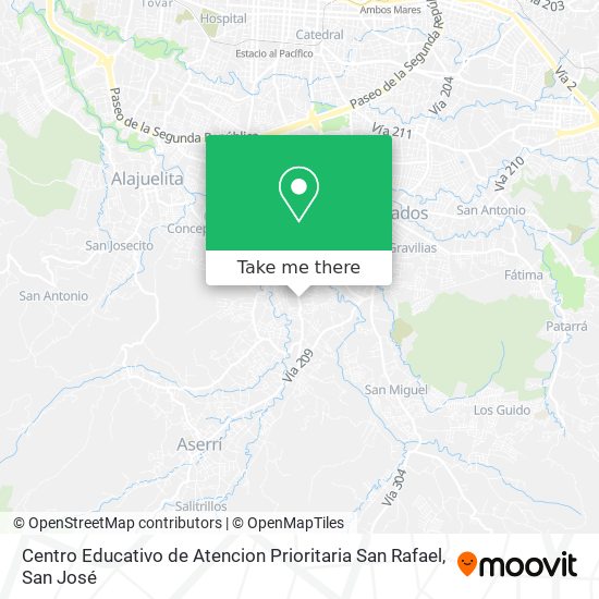 Mapa de Centro Educativo de Atencion Prioritaria San Rafael
