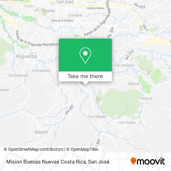Misión Buenas Nuevas Costa Rica map