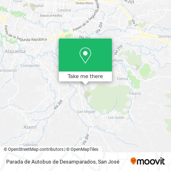 Parada de Autobus de Desamparados map
