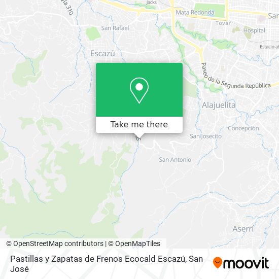 Pastillas y Zapatas de Frenos Ecocald Escazú map