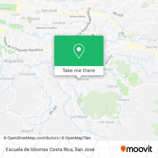 Escuela de Idiomas Costa Rica map