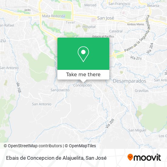 Mapa de Ebais de Concepcion de Alajuelita