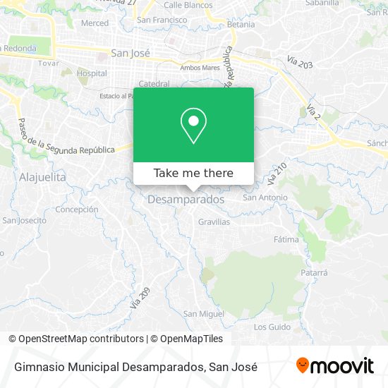 Gimnasio Municipal Desamparados map
