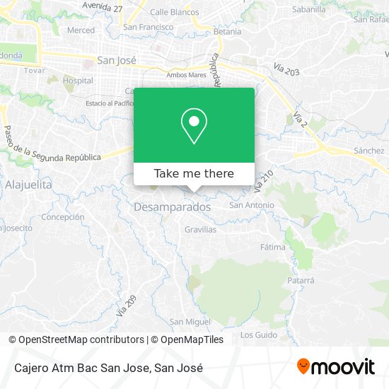 Cajero Atm Bac San Jose map