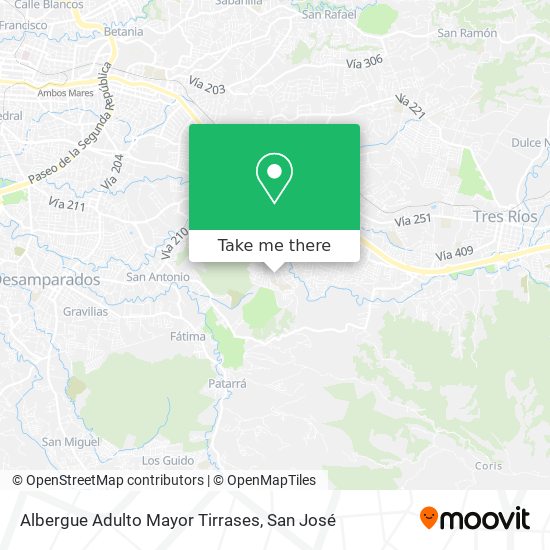 Albergue Adulto Mayor Tirrases map