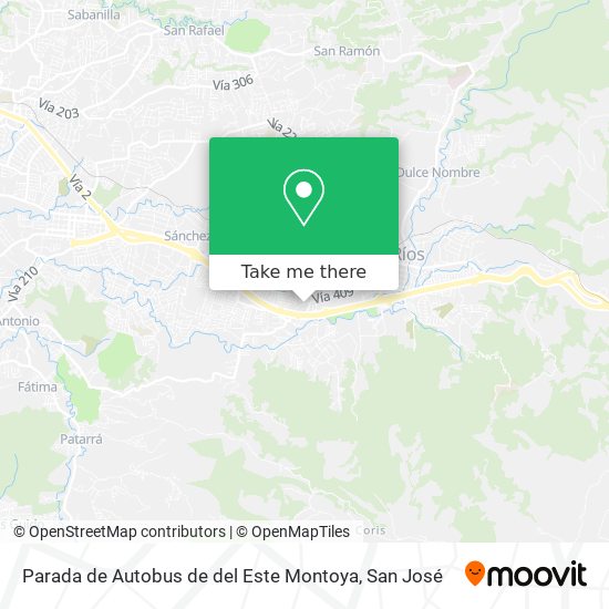 Parada de Autobus de del Este Montoya map