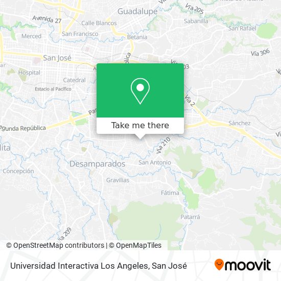 Universidad Interactiva Los Angeles map