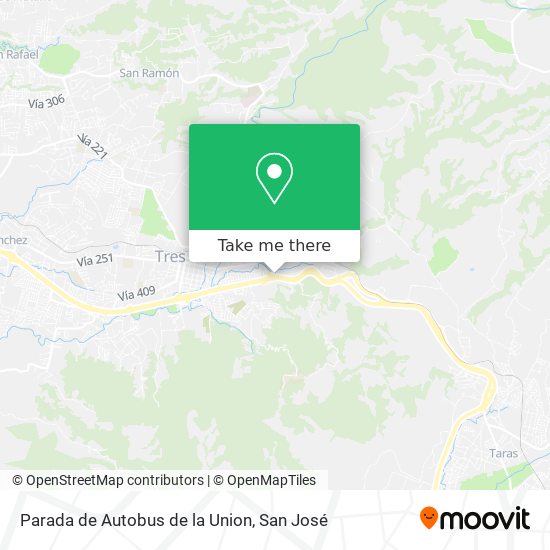 Mapa de Parada de Autobus de la Union