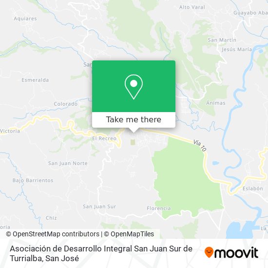 Asociación de Desarrollo Integral San Juan Sur de Turrialba map