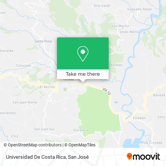 Mapa de Universidad De Costa Rica
