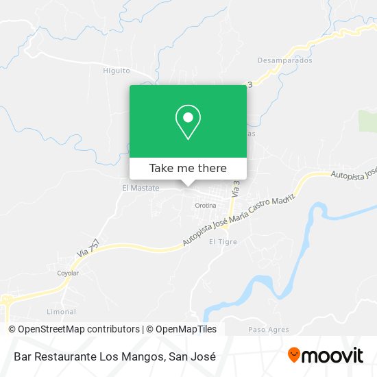 Mapa de Bar Restaurante Los Mangos