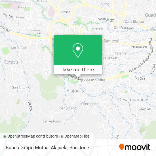 Banco Grupo Mutual Alajuela map