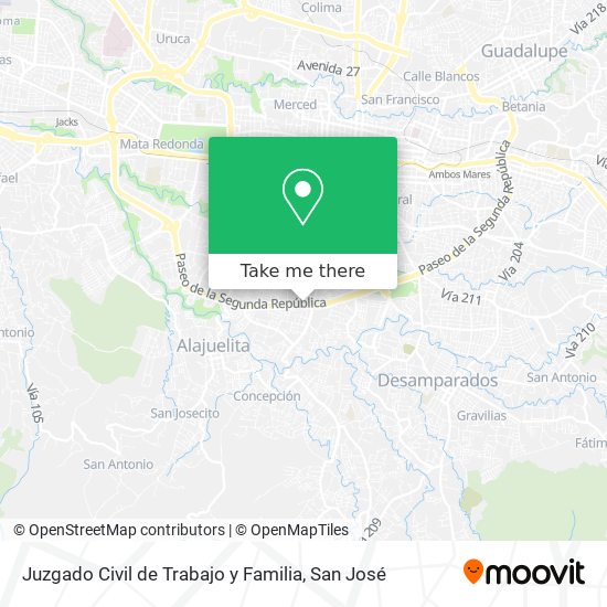 Juzgado Civil de Trabajo y Familia map