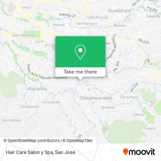 Mapa de Hair Care Salon y Spa