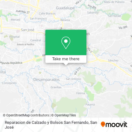 Mapa de Reparacion de Calzado y Bolsos San Fernando