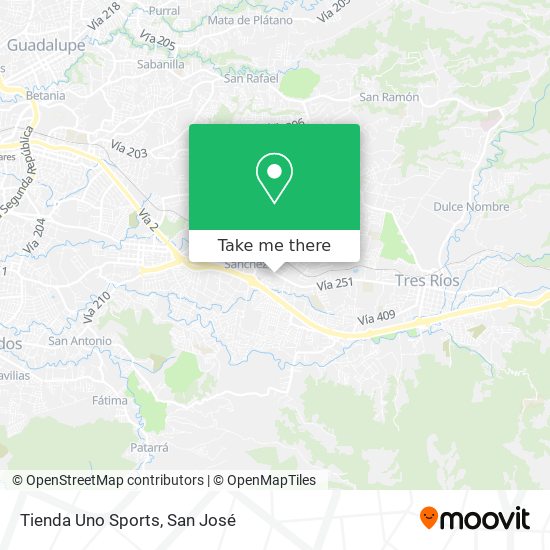 Tienda Uno Sports map