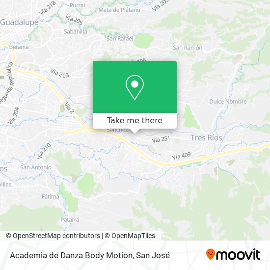 Mapa de Academia de Danza Body Motion