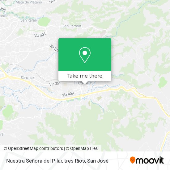 Nuestra Señora del Pilar, tres Ríos map