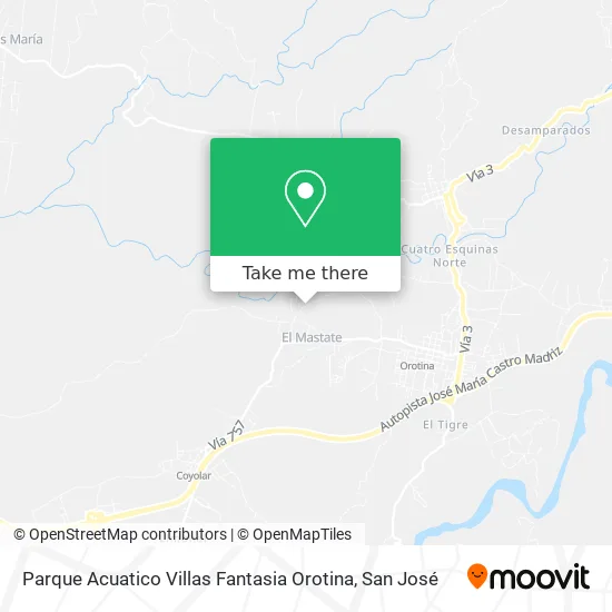 Mapa de Parque Acuatico Villas Fantasia Orotina