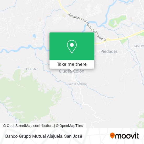 Banco Grupo Mutual Alajuela map