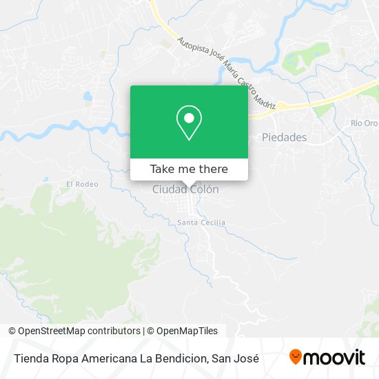 Mapa de Tienda Ropa Americana La Bendicion