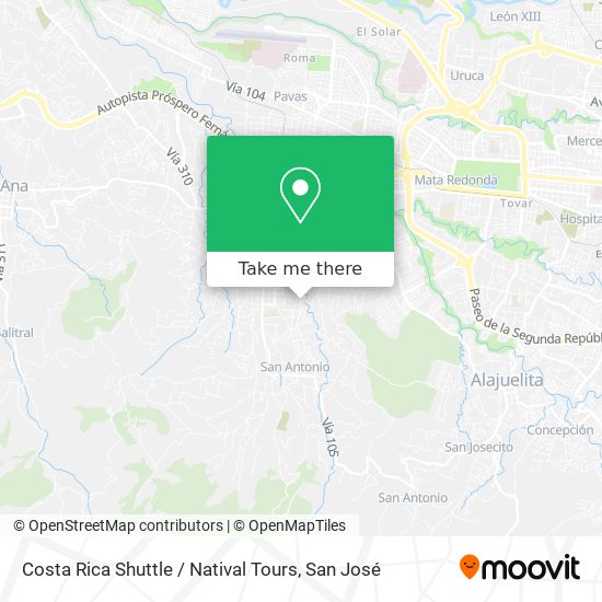 Costa Rica Shuttle / Natival Tours map