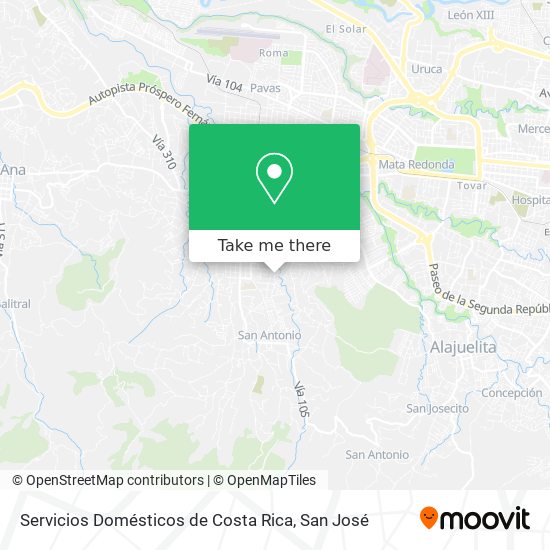 Servicios Domésticos de Costa Rica map