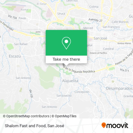 Shalom Fast and Food map