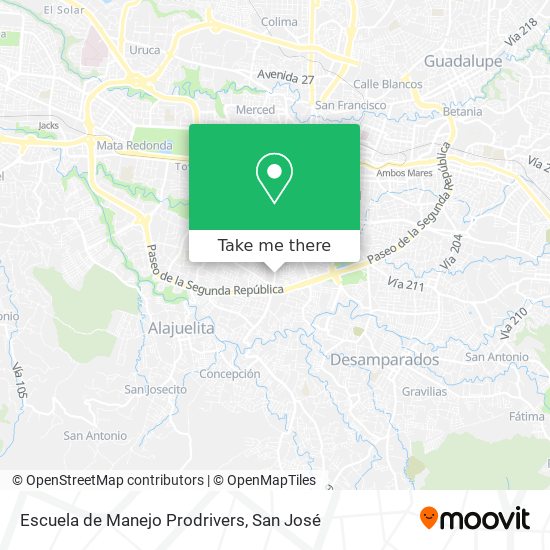 Escuela de Manejo Prodrivers map