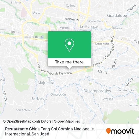 Mapa de Restaurante China Tang Shi Comida Nacional e Internacional