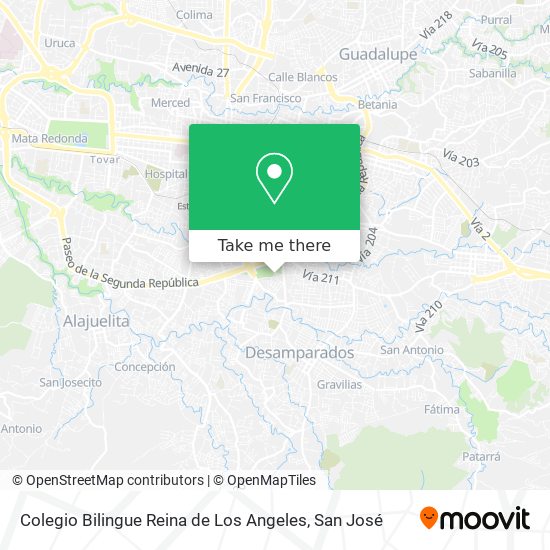 Colegio Bilingue Reina de Los Angeles map