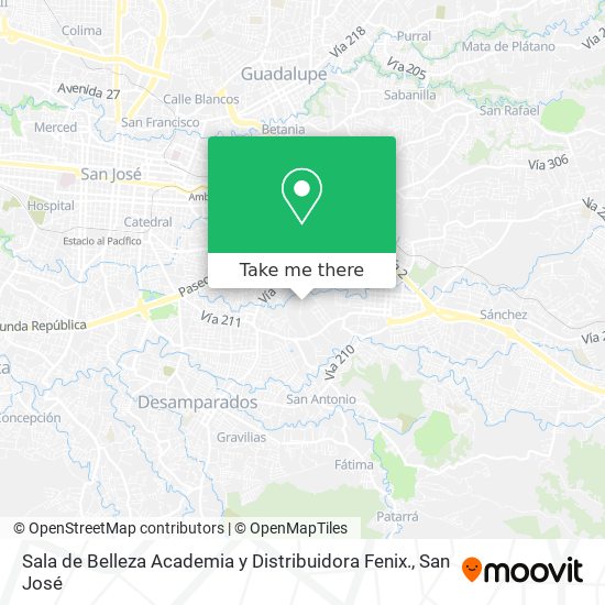 Mapa de Sala de Belleza Academia y Distribuidora Fenix.