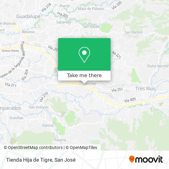 Mapa de Tienda Hija de Tigre