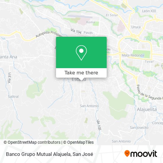 Mapa de Banco Grupo Mutual Alajuela