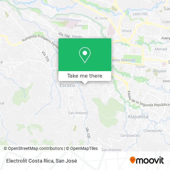 Electrolit Costa Rica map