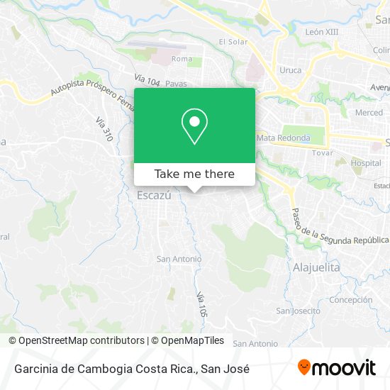Garcinia de Cambogia Costa Rica. map