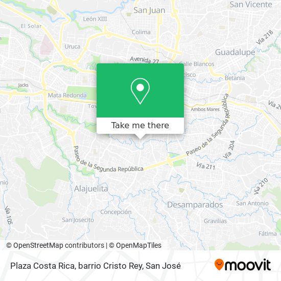 Plaza Costa Rica, barrio Cristo Rey map