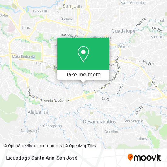 Licuadogs Santa Ana map