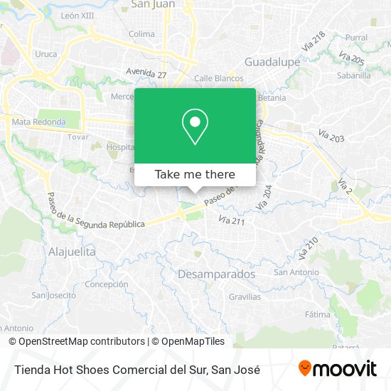 Tienda Hot Shoes Comercial del Sur map