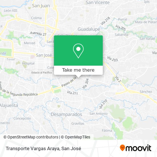 Transporte Vargas Araya map